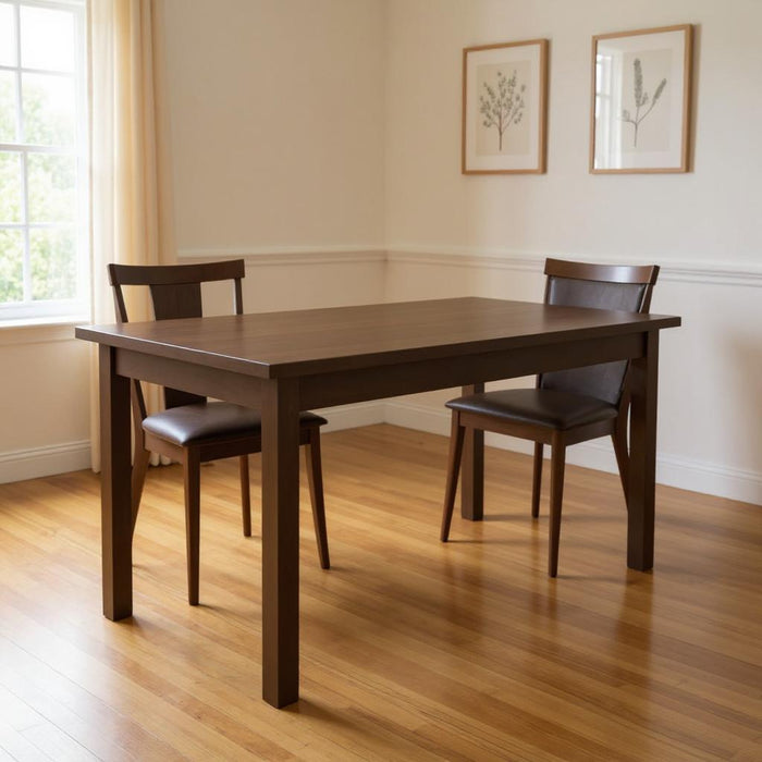 60" Solid Wood Dining Table - Coffee