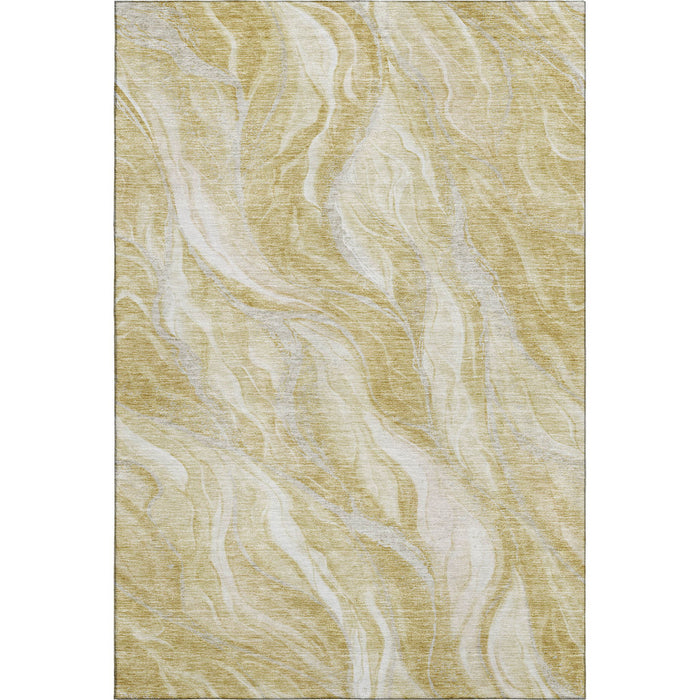 10' X 14' Abstract Washable Area Rug With UV Protection (657587) - Gold / Ivory
