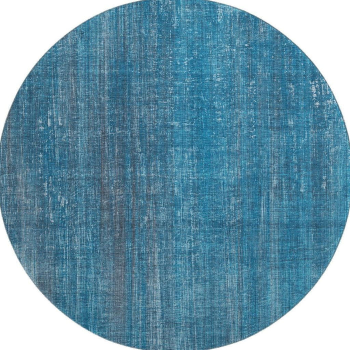 8' Striped Washable Round Rug With UV Protection (648721) - Blue / Gray