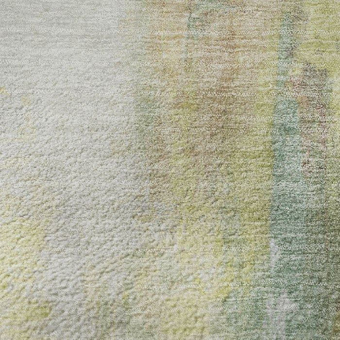 10' X 14' Abstract Washable Area Rug With UV Protection (709920) - Pale Aqua / Ivory / Teal