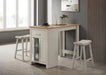 Giga Alonzo small space counter height dining set with table, cabinet, drawer, and two ergonomic stools in a compact design