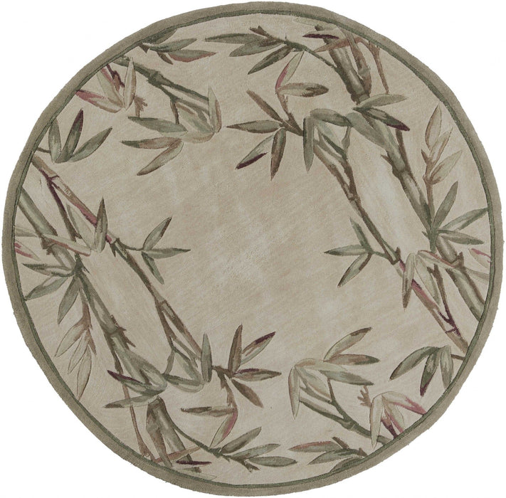 7.5' x 7.5' Round Wool Area Rug - Ivory