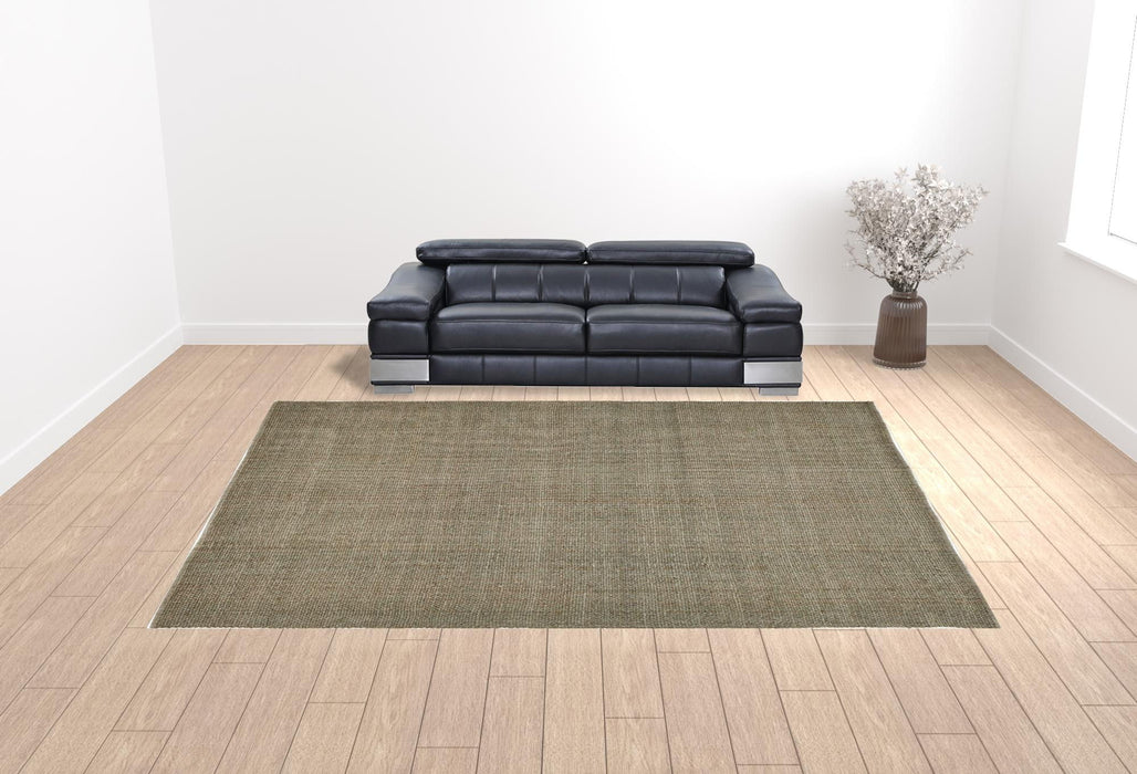 12' x 15' Hand Woven Area Rug - Green And Tan