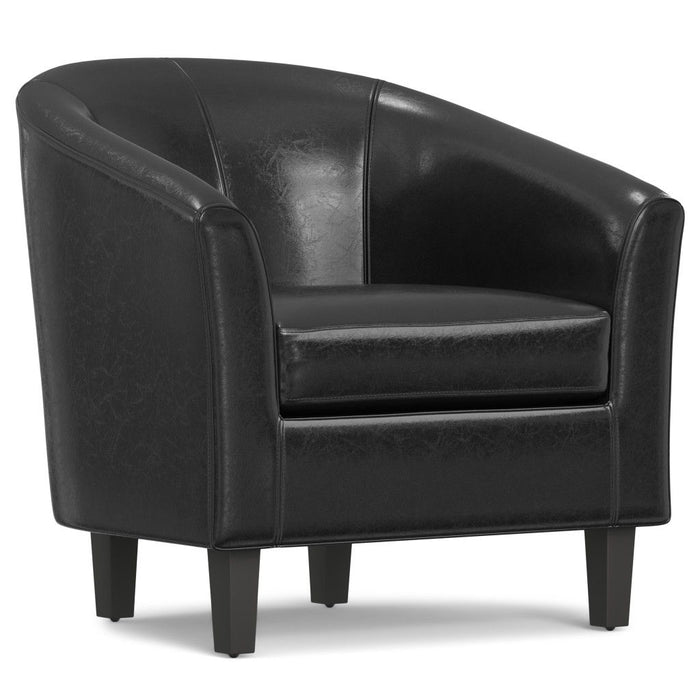 Leather Arm Chair - Black / Dark Brown
