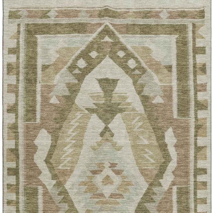 10' X 14' Tribal Washable Area Rug With UV Protection (708001) - Linen / Ivory / Khaki
