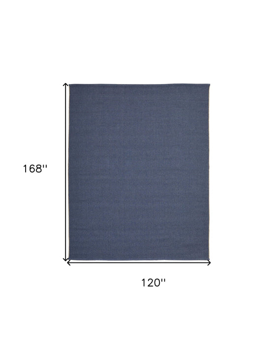 10' x 14' Hand Woven Area Rug - Blue