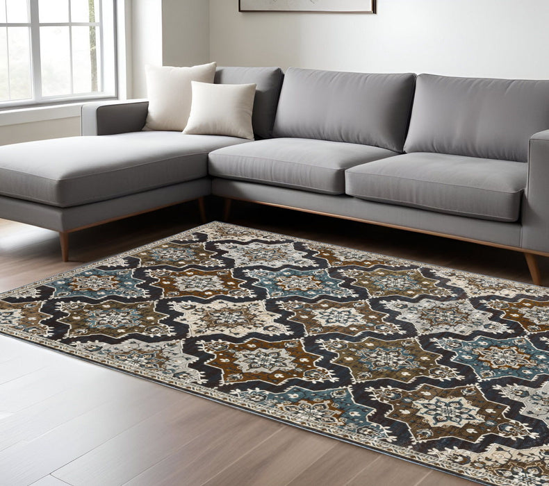 11' X 8' Medallion Area Rug - Gray And Blue