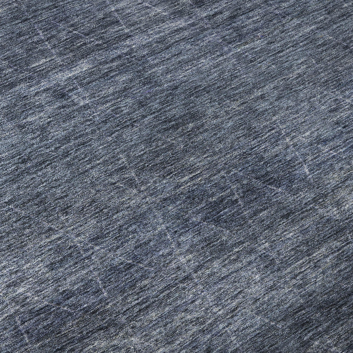 10' X 14' Geometric Washable Area Rug With UV Protection (688015) - Navy Blue / Beige