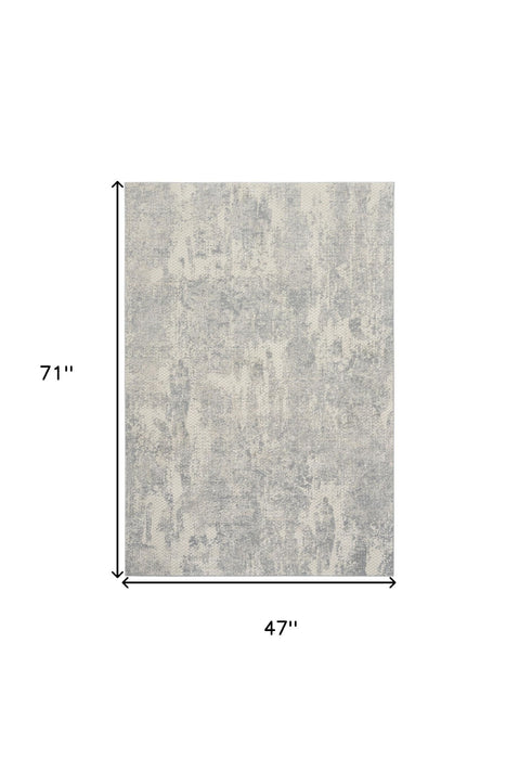 4' X 6' Abstract Area Rug (553114) - Ivory / Light Gray