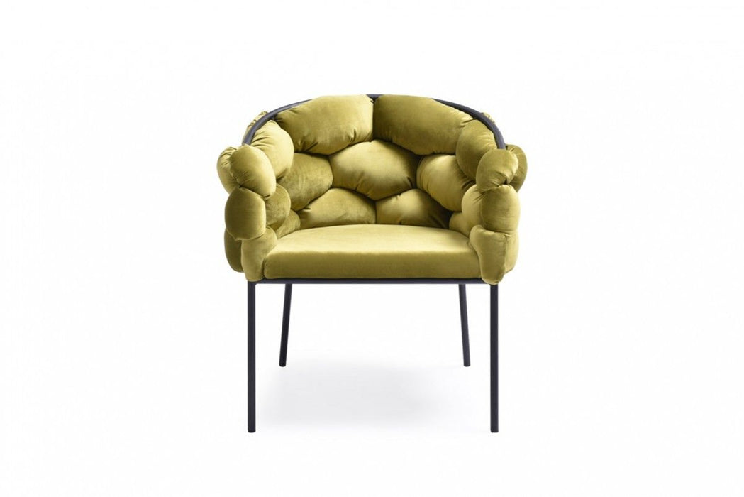 Upholstered Fabric Dining Arm Chair - Green