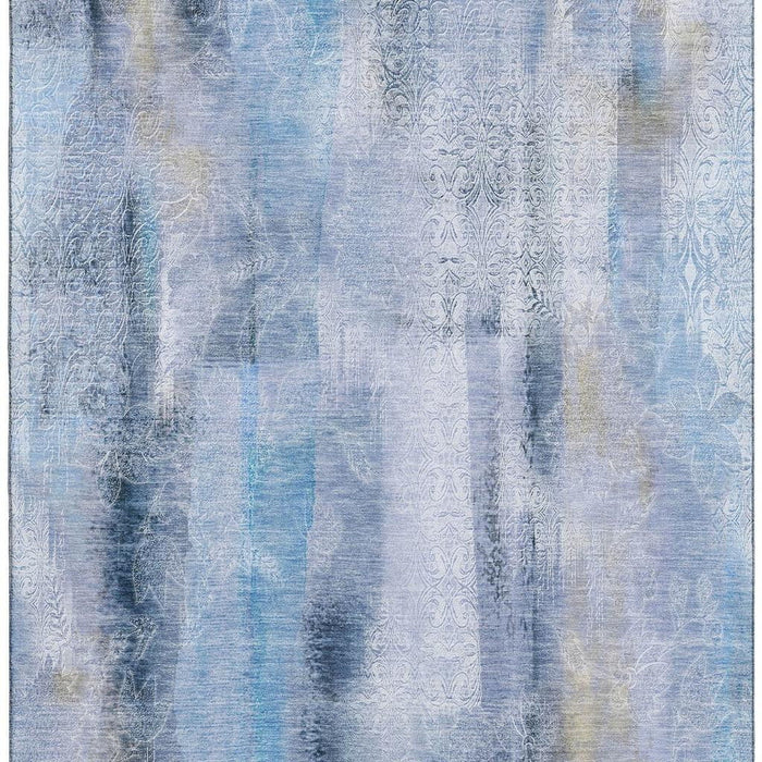 10' X 14' Abstract Washable Area Rug With UV Protection (648118) - Blue / Ivory