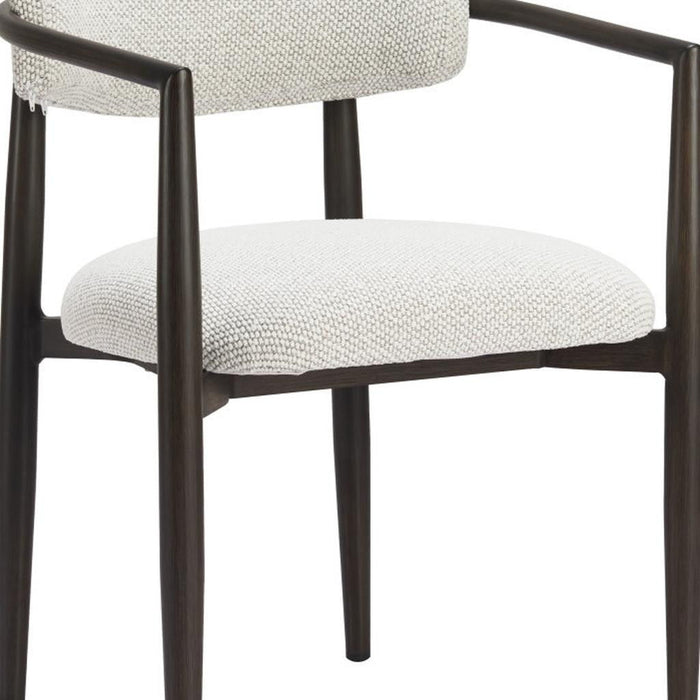 Aluminum Open Back Dining Arm Chair - White / Black