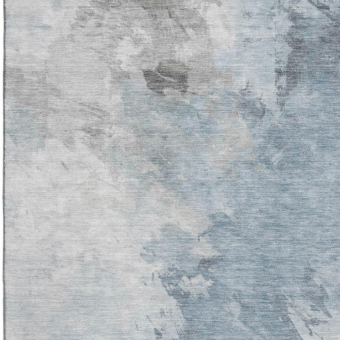 10' X 14' Abstract Washable Area Rug With UV Protection (696794) - Sky Blue / Gray / Silver