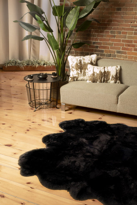 5' x 6' Wool Sheepskin Handmade Area Rug - Chocolate