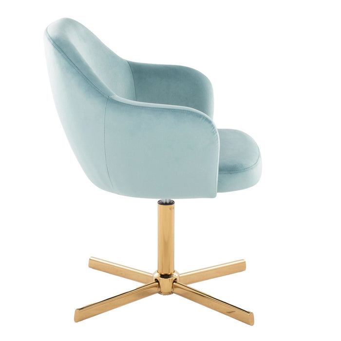 Buena - Swivel Accent Chair - Chrome Gold Metal Base