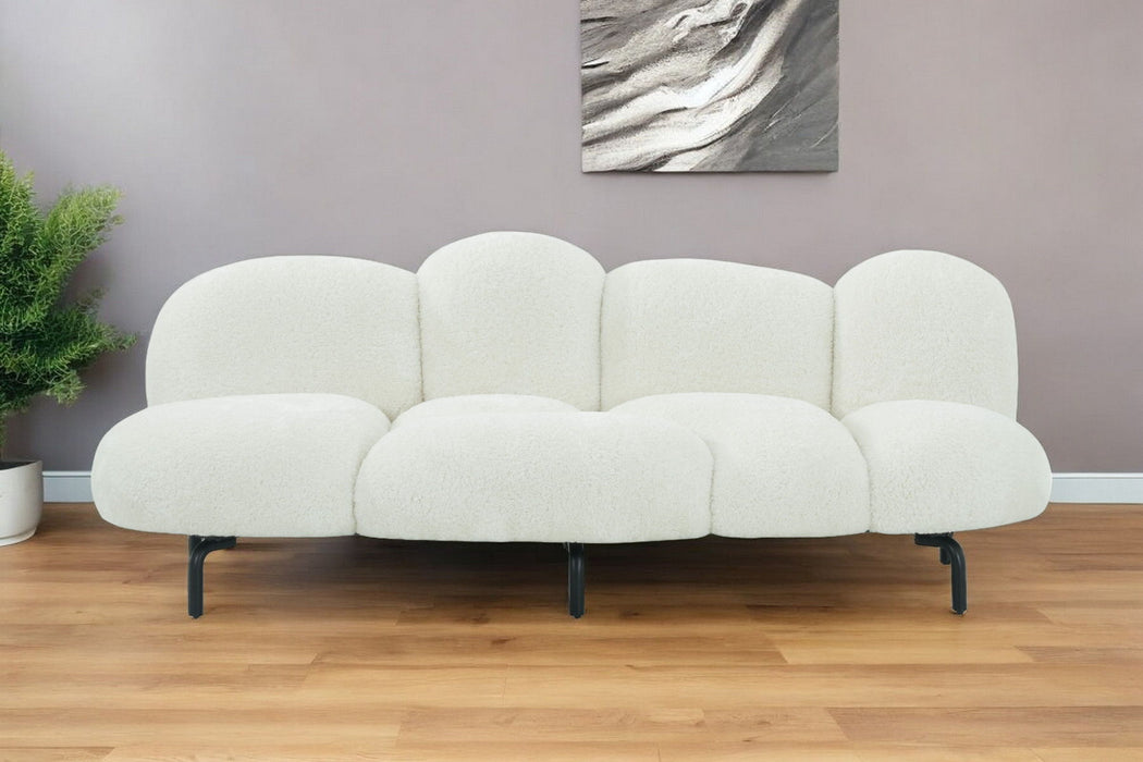 Sherpa Bubble Cushion Sofa - White