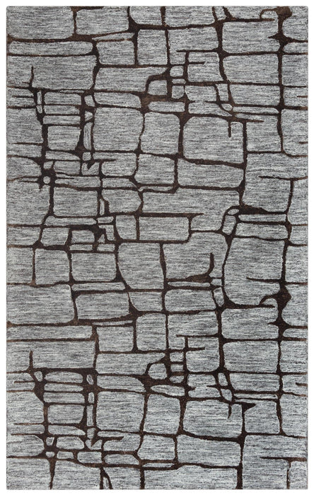 9' X 12' Wool Abstract Hand Tufted Area Rug (747083) - Gray / Charcoal / Black