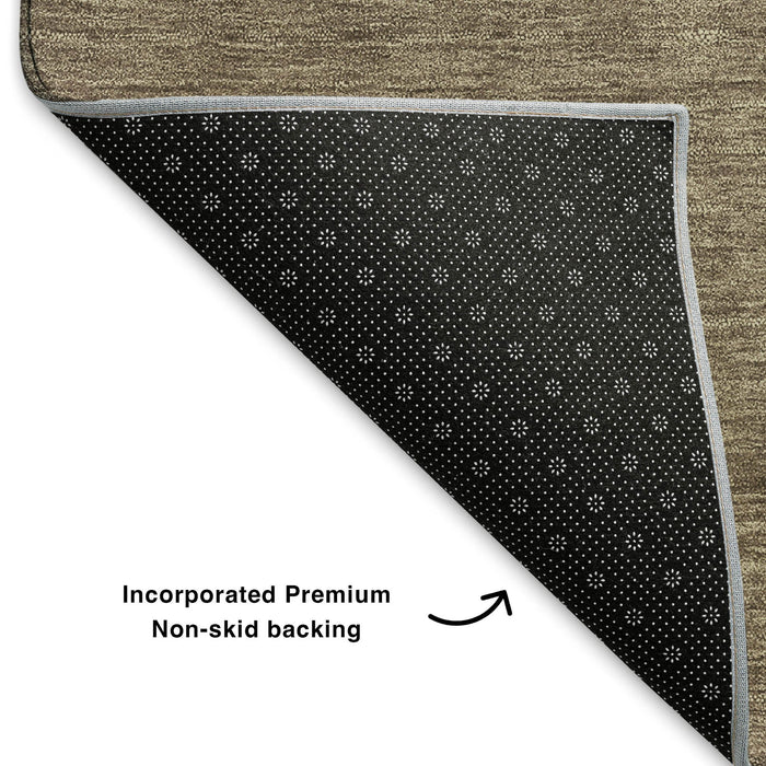 10' X 14' Geometric Washable Area Rug With UV Protection (702353) - Brown / Blue / Ivory