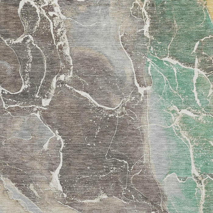 10' X 14' Abstract Washable Area Rug With UV Protection (701225) - Taupe / Brown / Gray