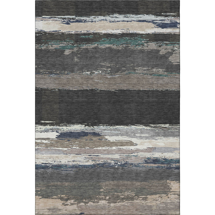10' X 14' Abstract Washable Area Rug With UV Protection (692703) - Black / Beige / Blue