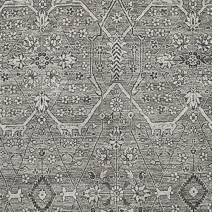 10' X 14' Floral Washable Area Rug With UV Protection (691746) - Pewter / Gray / Silver
