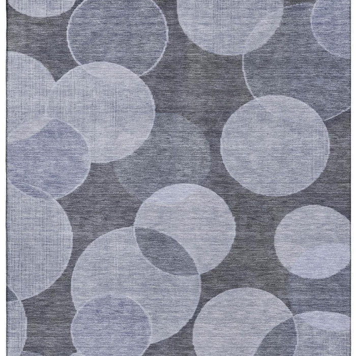 10' X 14' Geometric Washable Area Rug With UV Protection (700169) - Denim Blue / Sky Blue