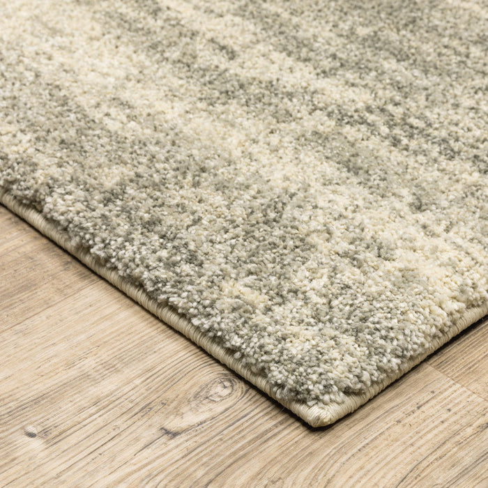6' x 9' Abstract Power Loom Stain Resistant Area Rug - Gray Beige And Tan
