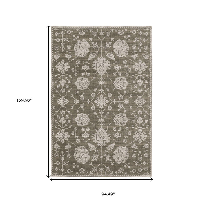 8' X 11' Oriental Area Rug - Gray / Light