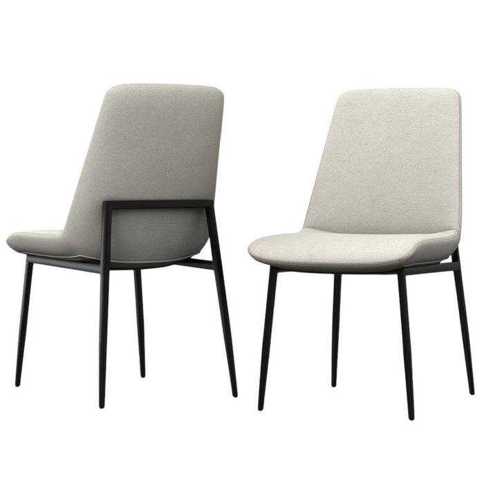 Solid Wood Dining Parsons Chairs (Set of 2) - Natural / Black