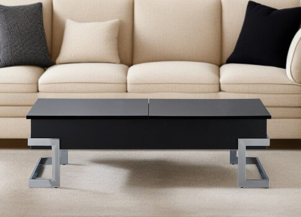 Iron Lift Top Coffee Table - Black And Silver