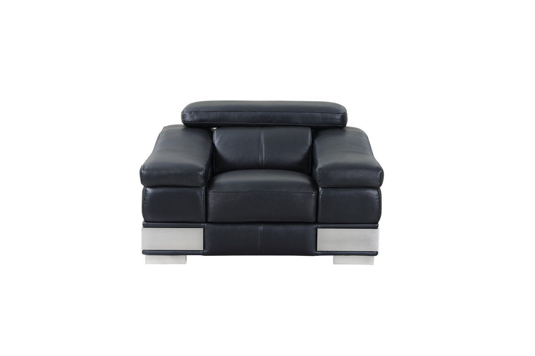 Modern Leather Chair - Black