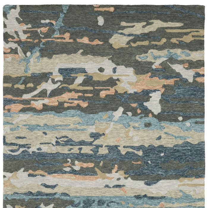 8' X 10' Wool Abstract Hand Tufted Area Rug - Gray / Blue