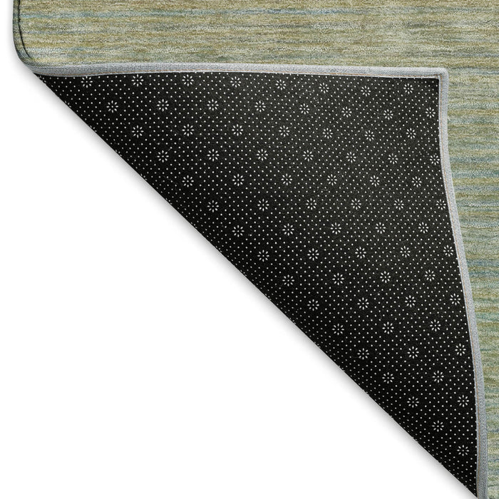 10' X 14' Striped Washable Area Rug With UV Protection (692775) - Blue / Beige / Taupe