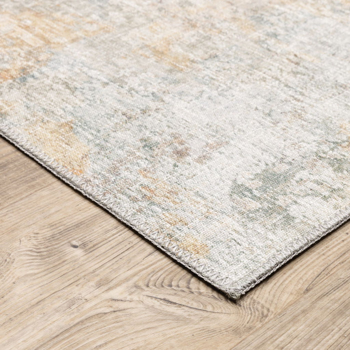 9' x 12' Abstract Power Loom Stain Resistant Area Rug - Blue And Yellow