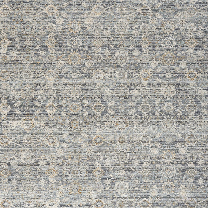 8' X 10' Floral Distressed Area Rug With Fringe (546548) - Charcoal / Brown / Ivory