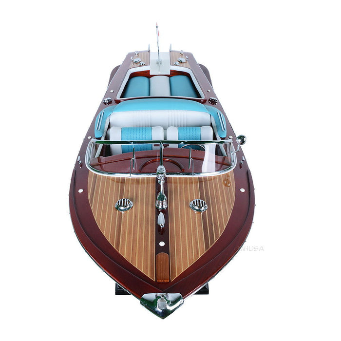 Hand Painted Model Boat (624203) - Light Brown / Dark Brown