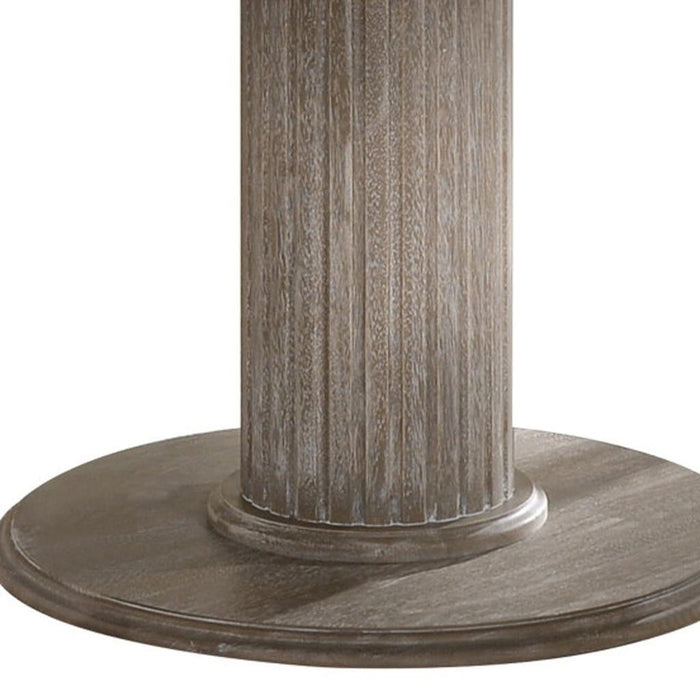 47" Wood Pedestal Base Round Top Dining Table - Gray