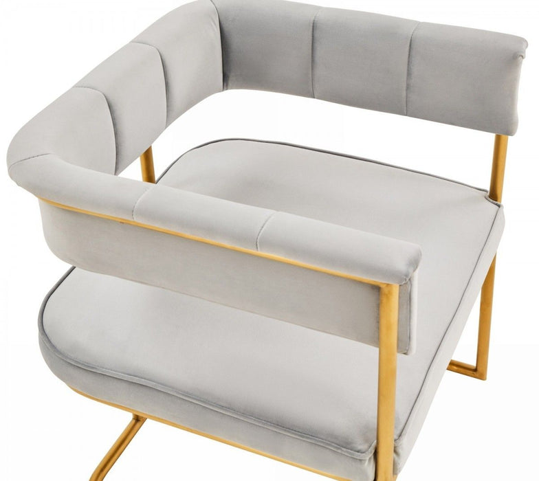 Upholstered In Fabric Dining Arm Chair - Gray