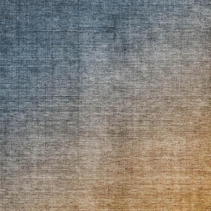 8' X 10' Ombre Washable Area Rug With UV Protection (649676) - Navy Blue / Orange