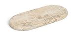 Beige travertine tray by Meridian Furniture, rectangular tray with smooth surface, ideal for serving or decorative use.