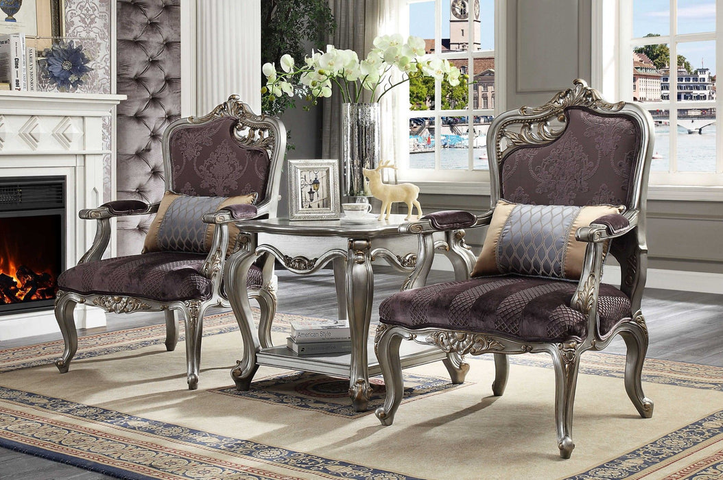 Solid Wood End Table With Shelf - Gray