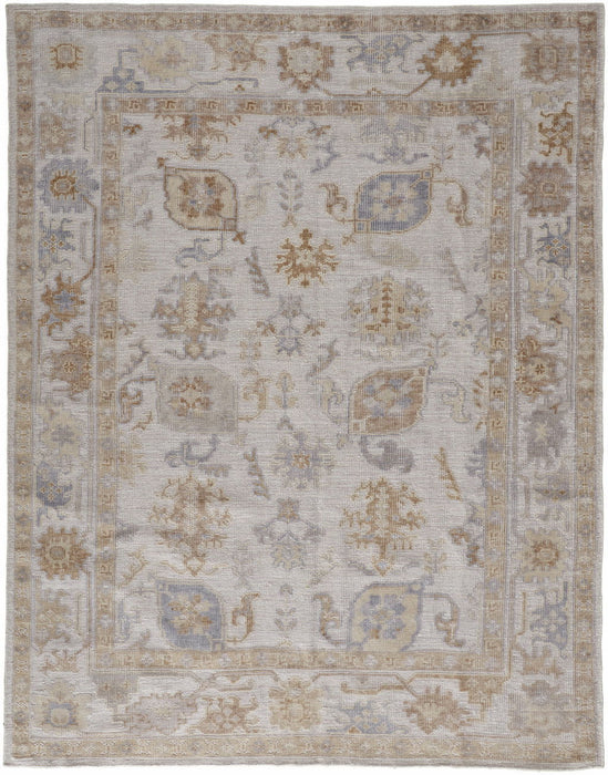 5' x 8' Floral Hand Knotted Area Rug - Ivory