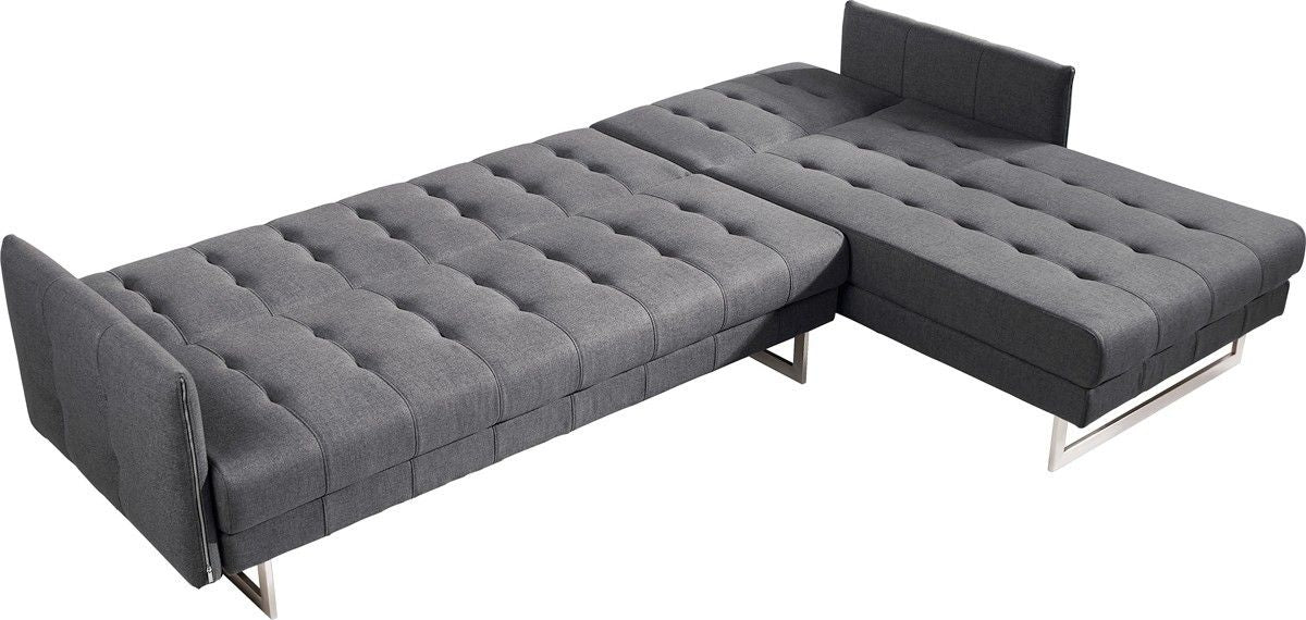 Modern Loft Fabric Right Facing Sofa Bed - Gray