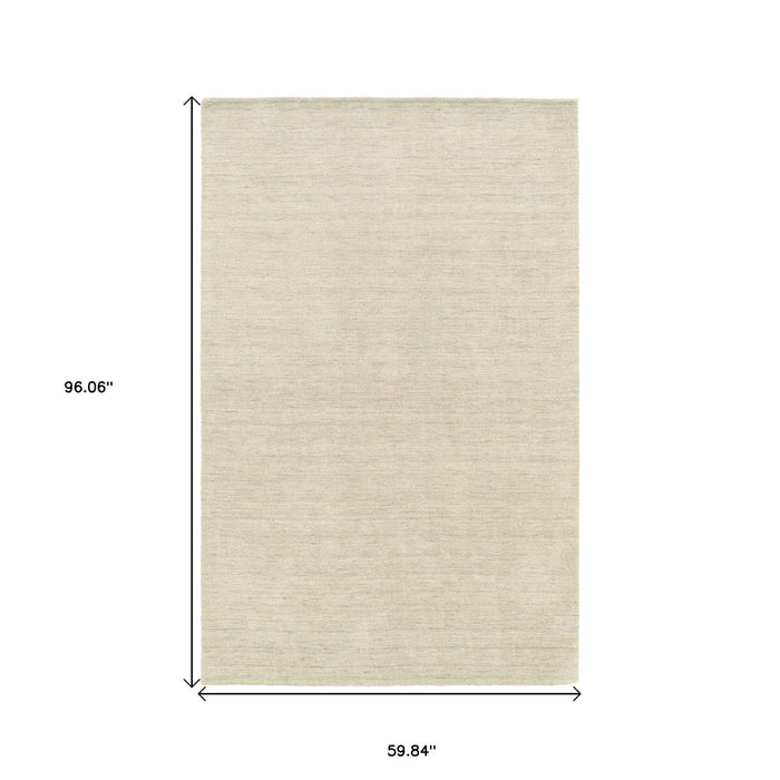 5' X 8' Wool Hand Tufted Area Rug - Beige