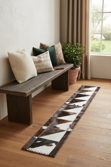 Cowhide Patchwork Runner Rug (544489) - Brown / Natural