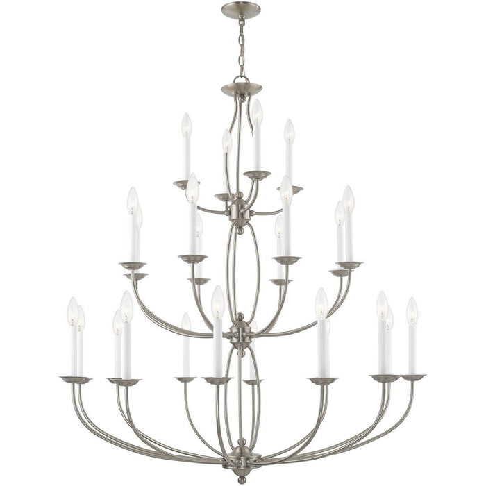 50" Multi Light Dimmable Chandelier With Shades - Nickel