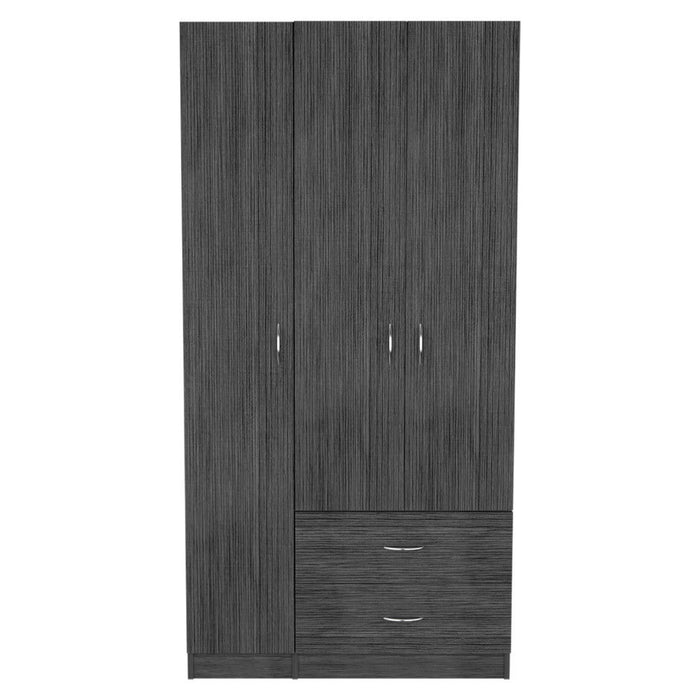 Grainy Oak Two Drawer Combo Dresser - Gray