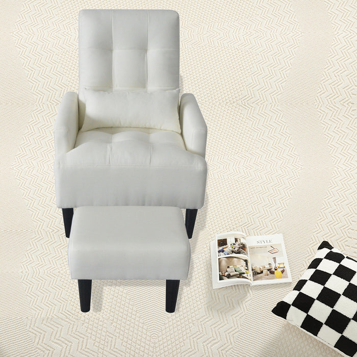 Giga living room sofa single chair and ottoman set, fabric recliner with adjustable angles and sofa bed function, in modern design.