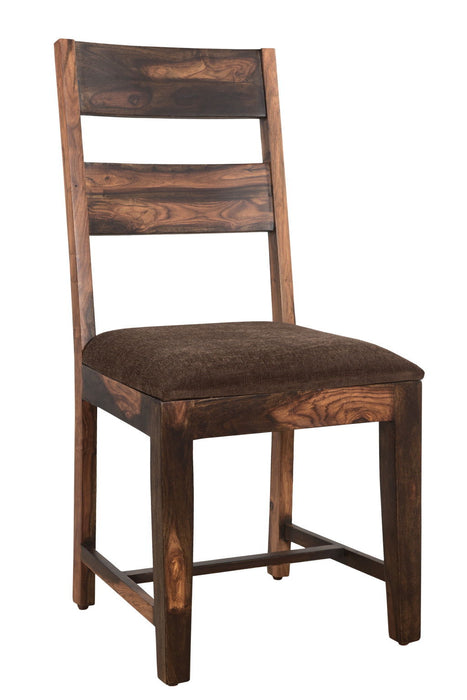 Upholstered Seat Ladder Back Dining Side Chairs (Set of 2) - Dark Brown