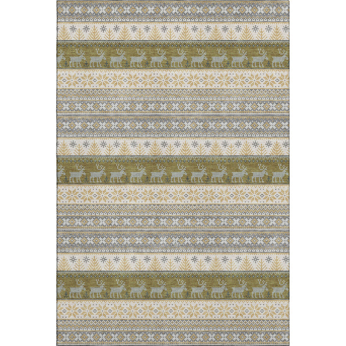 10' X 14' Abstract Geometric Washable Area Rug With UV Protection (701906) - Gray / Ivory / Gold